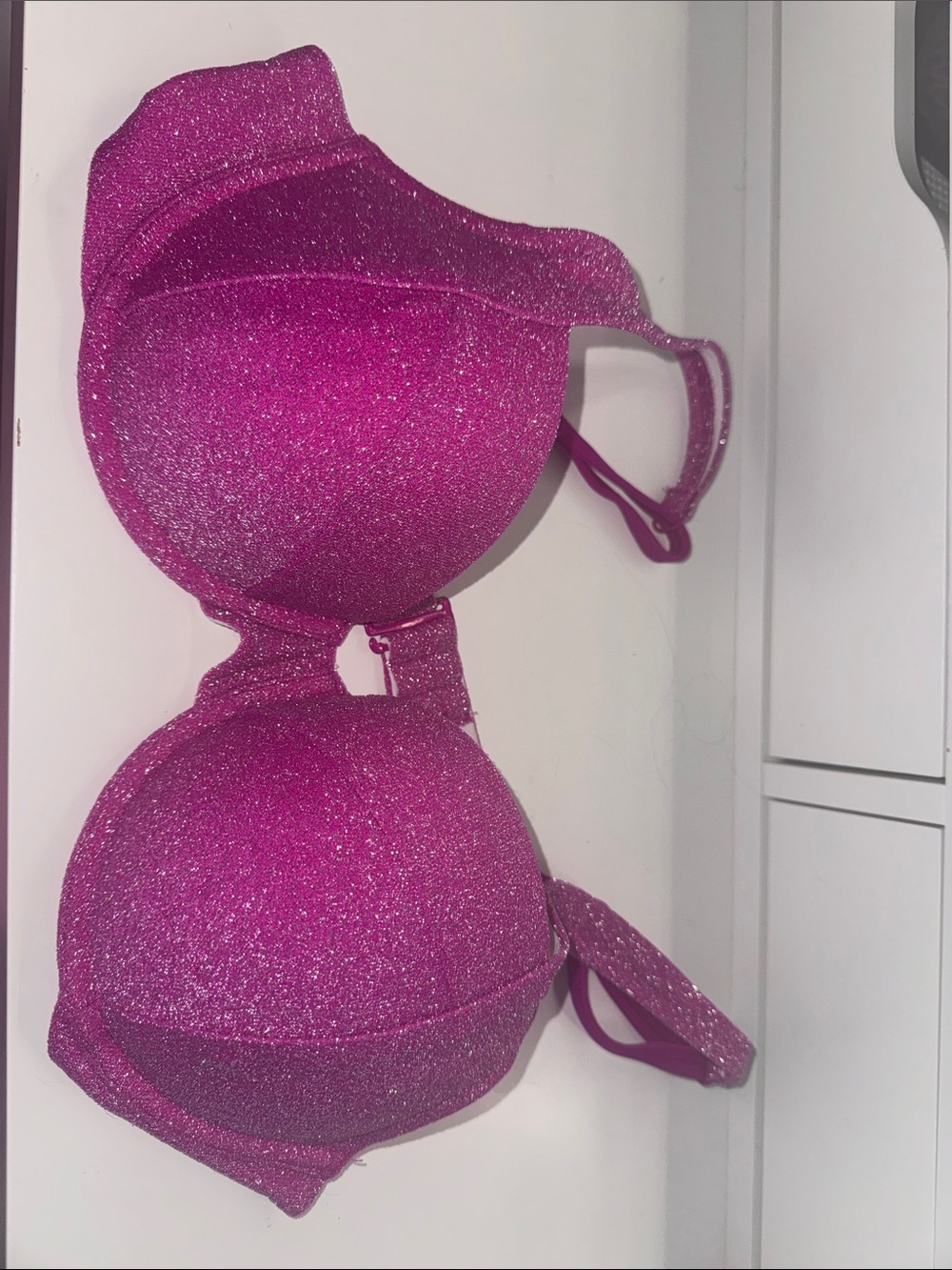 PINK Victoria's Secret Hot Pink Glitter swimsuit push-up